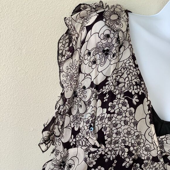 Rogue Romantic Y2K Whimsigoth Witchy Fairy Grunge Floral Ruffle Blouse Medium - Picture 3 of 14